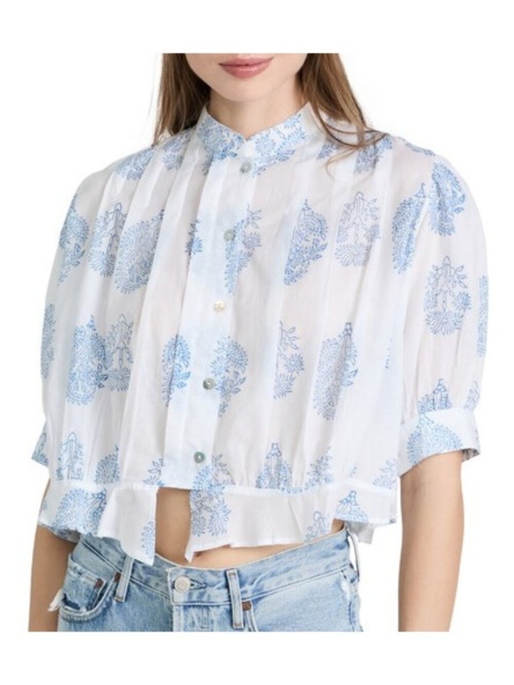 NWOT Alix of Bohemia Rhiannon Quince Blue shirt - L
